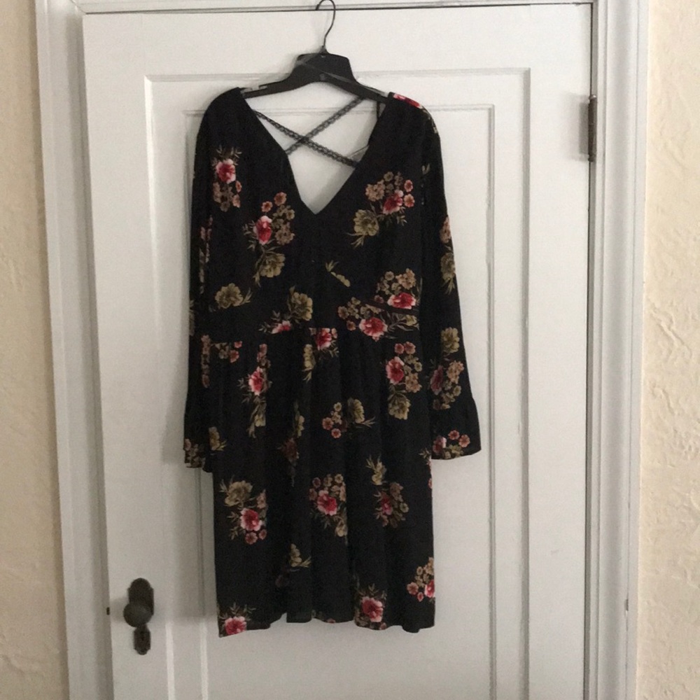 American Rag plus Boho floral bell sleeve dress